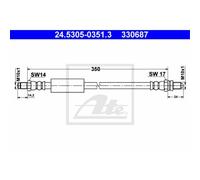 ATE Tuyau De Frein Ligne De Frein Arrière Pour Ford KA Van 24.5305-0351.3