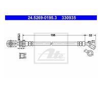 ATE Tuyau De Frein Ligne De Frein Arrière Pour Nissan Micra II 24.5269-0195.3