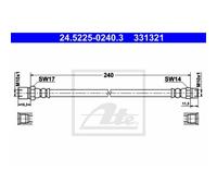 ATE Tuyau De Frein Ligne De Frein Arrière Pour Porsche 911 Cabriolet Targa