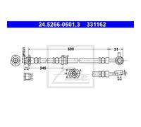 Ate Tuyau De Frein Ligne De Frein Avant Droit Pour Nissan Qashqai +2 I II