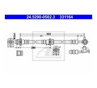Ate Tuyau De Frein Ligne De Frein Avant Droit Pour Nissan X-Trail 24.5290-0502.3
