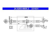 Ate Tuyau De Frein Ligne De Frein Avant Droite Pour Nissan Note Micra III