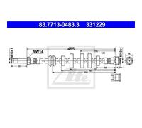 ATE Tuyau De Frein Ligne De Frein Avant Pour Audi Q5 Van 83.7713-0483.3