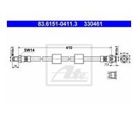ATE Tuyau De Frein Ligne De Frein Avant Pour BMW 5 Série Touring 83.6151-0411.3