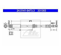 ATE Tuyau De Frein Ligne De Frein Avant Pour Ford Fiesta V Van 2 24.5141-0473.3