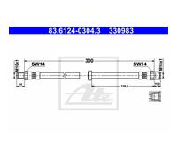 Ate Tuyau De Frein Ligne De Frein Avant Pour Volvo V70 II S60 I 83.6124-0304.3