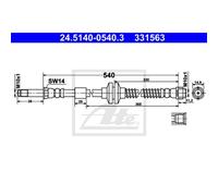 Ate Tuyau De Frein Ligne De Frein Avant Pour VW Amarok Pritsche/Fahrgestell