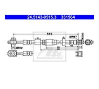 Ate Tuyau De Frein Ligne De Frein Avant Pour VW Up Load UP 24.5143-0515.3