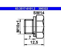 ATE Vis-bouchon maître-cylindre de frein 03.3517-0101.2 pour VW GOLF III (1H1)