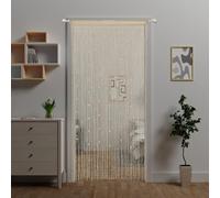 Ateasierlife Rideau à ficelles pour porte, séparateur de pièce à suspendre, panneau à franges pour placard, fenêtre, mur, toile de fond, portes de style bohème transparent (90 x 200 cm)