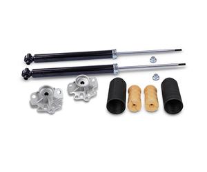 ATEC Germany 2x amortisseurs à gaz arrière jambe de suspension y compris kit de protection contre la poussière, 2x paliers de dôme Compatible avec ALFA ROMEO MITO, FIAT GRANDE PUNTO, OPEL CORSA D