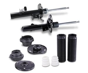 ATEC Germany 2x amortisseurs à gaz avant jambe de suspension y compris kit de protection contre la poussière, 2x paliers de dôme avant Compatible avec FORD GALAXY Mk2, MONDEO Mk4, S-MAX (WA6)