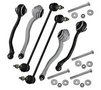 ATEC Germany 2x bras de suspension avant infŽrieur, 2x bras de suspension avant supŽrieur, y compris joint de suspension douille, 2x barre d'accouplement Compatible avec MERCEDES Classe C (W203)(CL20