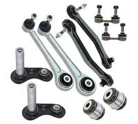 ATEC Germany 2x bras de suspension essieu arrière avant, 2x bras de suspension essieu arrière, 2x bras de suspension intégraux, 2x paliers de fusée, 2x barres d'accouplement Compatible avec BMW X5 (E5