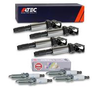 ATEC Germany 4x Bobine d'allumage à tige Bobine d'allumage, 4x Bougie d'allumage