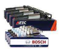 ATEC Germany 4x Bobine d'allumage à tige Bobine d'allumage, 4x Bougie d'allumage double platine