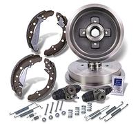 ATEC Germany Kit de frein essieu arrière y compris 2x tambours de frein essieu arrière 4x mâchoires de frein essieu arrière avec kit de montage 2x cylindres de frein de roue