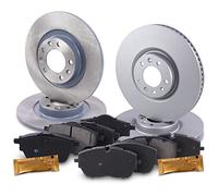 ATEC Germany Kit de freinage avec disques de frein sport avant Ø 330 mm perforés/ventilés + arrière Ø 290 mm pleins + plaquettes de frein avant arrière