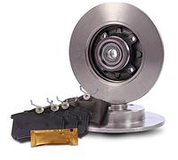 ATEC Germany Kit de freinage essieu arri re y compris disques de frein ¯ 249 mm pleins + plaquettes de frein arri re y compris roulement de roue Compatible avec CITROèN C4 Coupe (LA_), C4 I (LC_), PEU