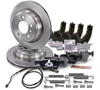 ATEC Germany Kit de freinage essieu arrière y compris disques de frein Ø 300 mm ventilés + plaquettes de frein arrière + mâchoires de frein Compatible avec BMW Série 3 (F30, F80) (F34) (F31), Série 4