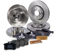 ATEC Germany Kit de freinage incluant disques avant Ø 280 mm ventilés + arrière avec roulement de roue Ø 270 mm plein + plaquettes de frein avant arrière Compatible avec RENAULT MEGANE II break (KM0/