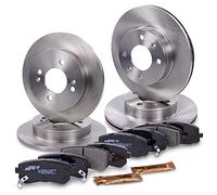 ATEC Germany Kit de freinage incluant disques de frein avant Ø 241 mm ventilés + arrière Ø 234 mm pleins + plaquettes de frein avant arrière Compatible avec HYUNDAI i10 I (PA), KIA PICANTO I (SA)
