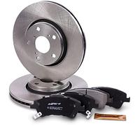 ATEC Germany Kit de freinage incluant disques de frein avant Ø 296 mm ventilés + arrière Ø 280 mm complets avec jeu de roulements de roue + plaquettes de frein avant arrière Compatible avec OPEL VIVA
