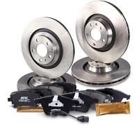 ATEC Germany Kit de freinage incluant disques de frein avant Ø 347 mm ventilés + arrière Ø 330 mm ventilés + plaquettes de frein avant arrière Compatible avec AUDI A6 C6 (4F2), A6 C6 Avant (4F5)