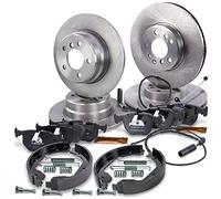 ATEC Germany Kit de freinage incluant disques de frein avant ¯ 332 mm ventilŽs + disques arri re ¯ 324 mm pleins + plaquettes de frein avant arri re + m‰choires de frein arri re Compatible avec BMW X