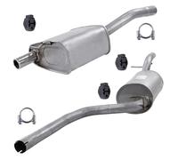 ATEC Germany Silencieux Set 1x Silencieux central, 1x Silencieux final, 3x Butées, 2x Collier de serrage Compatible avec FORD FOCUS Mk1 (DAW, DBW)