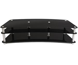 Ateca Simply Curve 75" Noir Acier Inoxydable Support d'écran Plat (Verre Trempé, 190,5 cm (75"), Poids Maximum TV 60 kg, 48,3 kg)