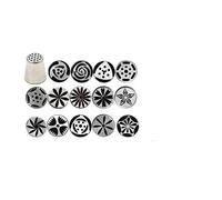 Ateco L'ensemble de tubes russes One Step Flower comprend des embouts en acier inoxydable : 241, 242, 243, 244, 245, 246, 247, 248, 249, 251, 253, 254, 257, 258, et 259, argent