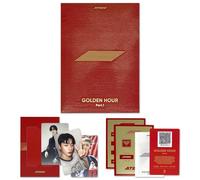 ATEEZ - GOLDEN HOUR : Part.1 10th Mini Album (POCAALBUM Ver.) Photo Stand + QR Card + Image Card + Photocard + 2 Pin Badges + 4 Extra Photocards Official K-POP Sealed Album