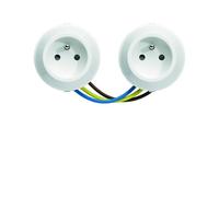 ateha prise de courant double horizontale 2P+T précablée associable - HAGER WJA122B