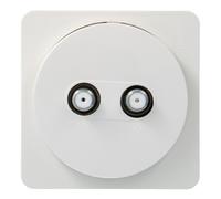 ateha Prise TV double type F complet pour réseaux câblés - HAGER WJC258B