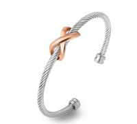 ATEIELLI Bracelet Infini en Acier Inoxydable Bracelet Jonc Ouvert Femme B170 (Or rose)