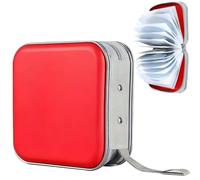 ATEK Étui de rangement pour CD - Étui de rangement pour 40 disques DVD - Étui de rangement portable pour disque de protection - Sac de rangement en plastique - Pour voiture et voyage, Rouge