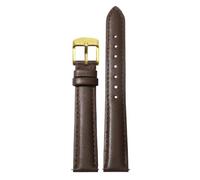 Ateldooly Bracelet de montre en cuir à dégagement rapide pour femmes, 12mm, 14mm, 15mm, 16mm, 18mm, Marron Doré, 16mm