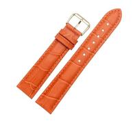 Ateldooly Bracelet de montre en cuir de remplacement, 12mm, 14mm, 16mm, 18mm, 20mm, 22mm, grain de Crocodile, Orange, 13mm