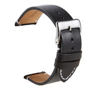 Ateldooly Bracelet de montre en cuir de veau à dégagement rapide bracelets de montre en cuir mat souple 16-24mm bracelets pour hommes femmes montre Bracelet de remplacement, Noir, 24mm