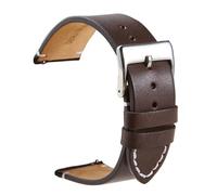 Ateldooly Bracelet de montre en cuir de veau à dégagement rapide bracelets de montre en cuir mat souple 16-24mm bracelets pour hommes femmes montre Bracelet de remplacement, Marron foncé, 16mm