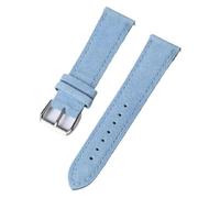 Ateldooly Bracelet de montre en daim Vintage, en cuir de vache, à dégagement rapide, de remplacement, Bleu clair, 18mm