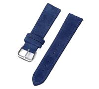 Ateldooly Bracelet de montre en daim Vintage, en cuir de vache, à dégagement rapide, de remplacement, Bleu, 20mm