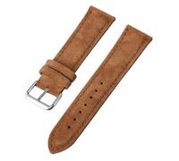 Ateldooly Bracelet de montre en daim Vintage, en cuir de vache, à dégagement rapide, de remplacement, Brun, 18mm