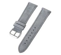 Ateldooly Bracelet de montre en daim Vintage, en cuir de vache, à dégagement rapide, de remplacement, Gris, 18mm