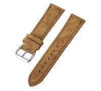 Ateldooly Bracelet de montre en daim Vintage, en cuir de vache, à dégagement rapide, de remplacement, Jaune marron, 22mm
