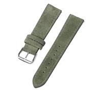 Ateldooly Bracelet de montre en daim Vintage, en cuir de vache, à dégagement rapide, de remplacement, Vert, 18mm