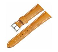 Ateldooly Bracelet de montre Vintage en cuir de veau, 20mm, 22mm, 24mm, étanche, à dégagement rapide, Bracelet en cuir, Jaune, 20mm