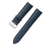 Ateldooly Bracelet en Grain Litchi 12/14/16/18/19/20/21/22/24mm, accessoires de montre, bracelet de montre en cuir souple avec boucle ardillon, Bleu foncé, 18mm