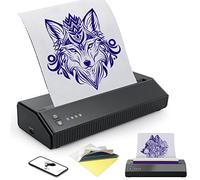 Atelics Imprimante de pochoir de transfert de tatouage sans fil, avec 10 feuilles de papier transfert, machine à copier thermique portable pour transfert de tatouage, modèle 2023, compatible avec